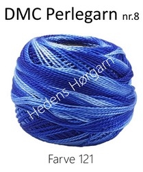 DMC Perlegarn nr. 8 farve 121 blå multi